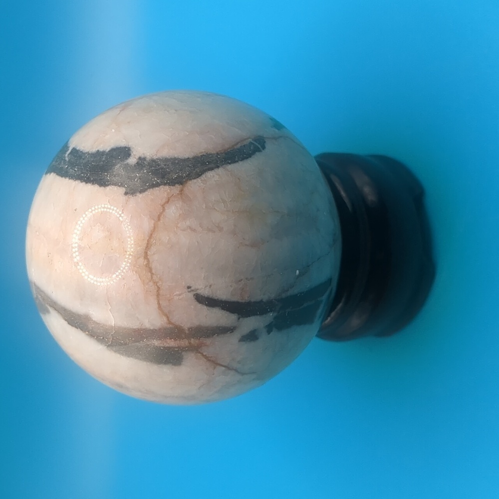Beautiful pink zebra jasper sphere